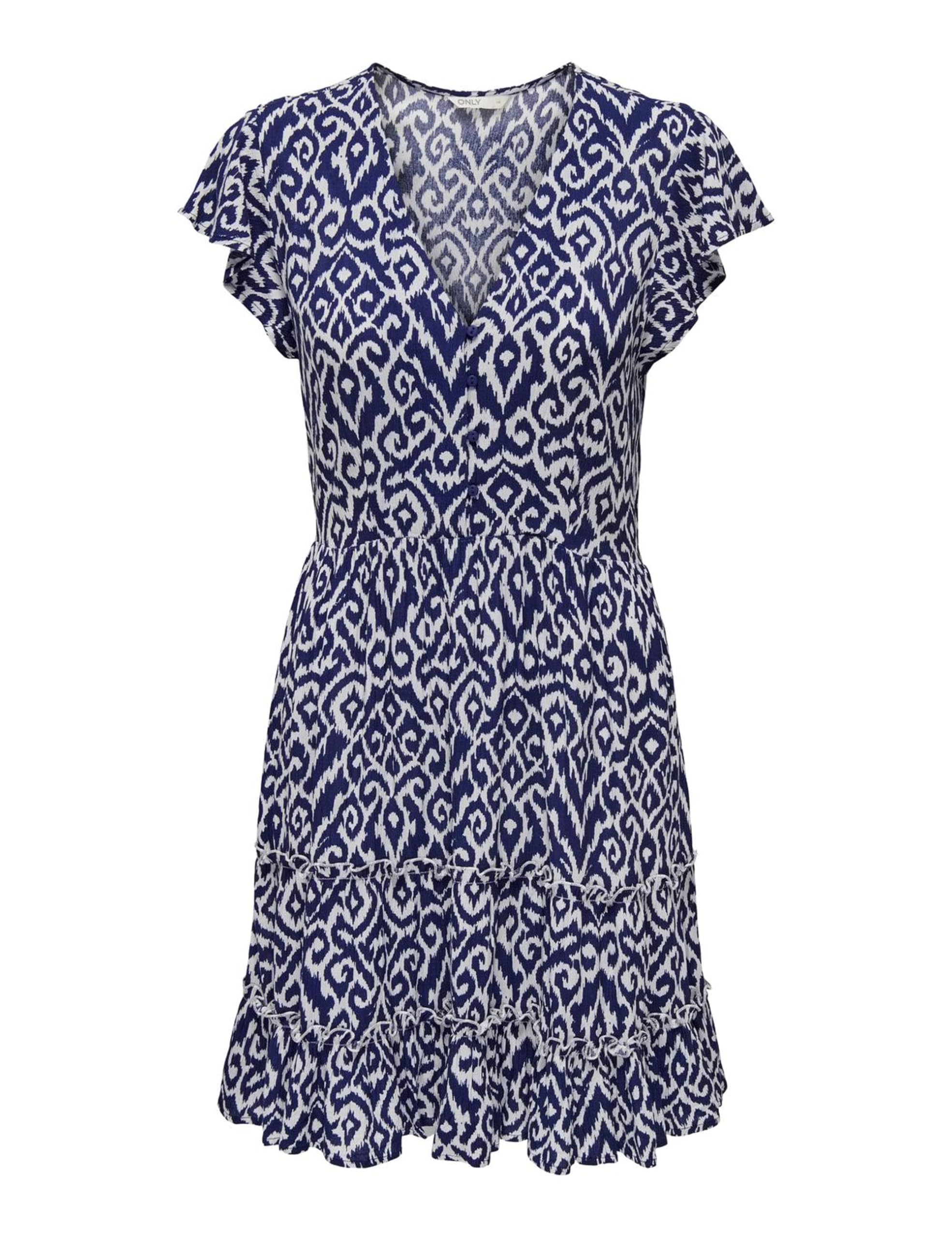 Only Onlclaudette Life SS Mini Dress Wvn Noos Mini Abito con Scollo A V E Volant per Uso Quotidiano Donna (Pacco da 1)