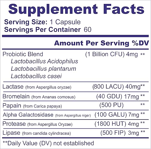 Miniatura 3 de NI UNA DIETA MÁS - Enzimas digestivas para reducir la hinchazón abdominal de múltiples alimentos (queso, frutas, azúcar, leche, carne, verduras)