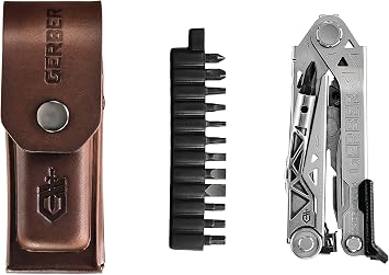 Gerber Gear Center-Drive Plus - 16-Piece Multi-Purpose Tool with Sheath & Bit Set - Includes Pry Bar, Knife, Needlenose Pliers, Nail Puller & More - Made in USA