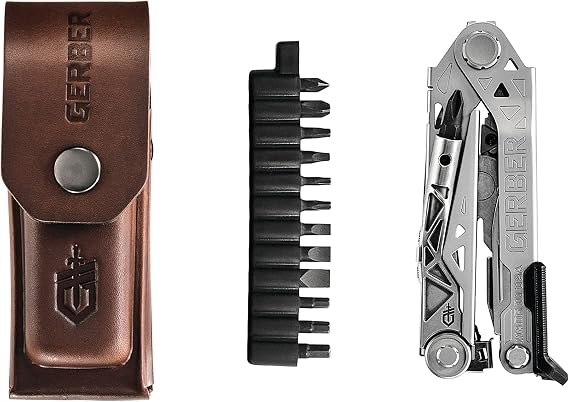 Gerber Gear Center-Drive Plus - 16-Piece Multi-Purpose Tool with Sheath & Bit Set - Includes Pry Bar, Knife, Needlenose Pliers, Nail Puller & More - Made in USA