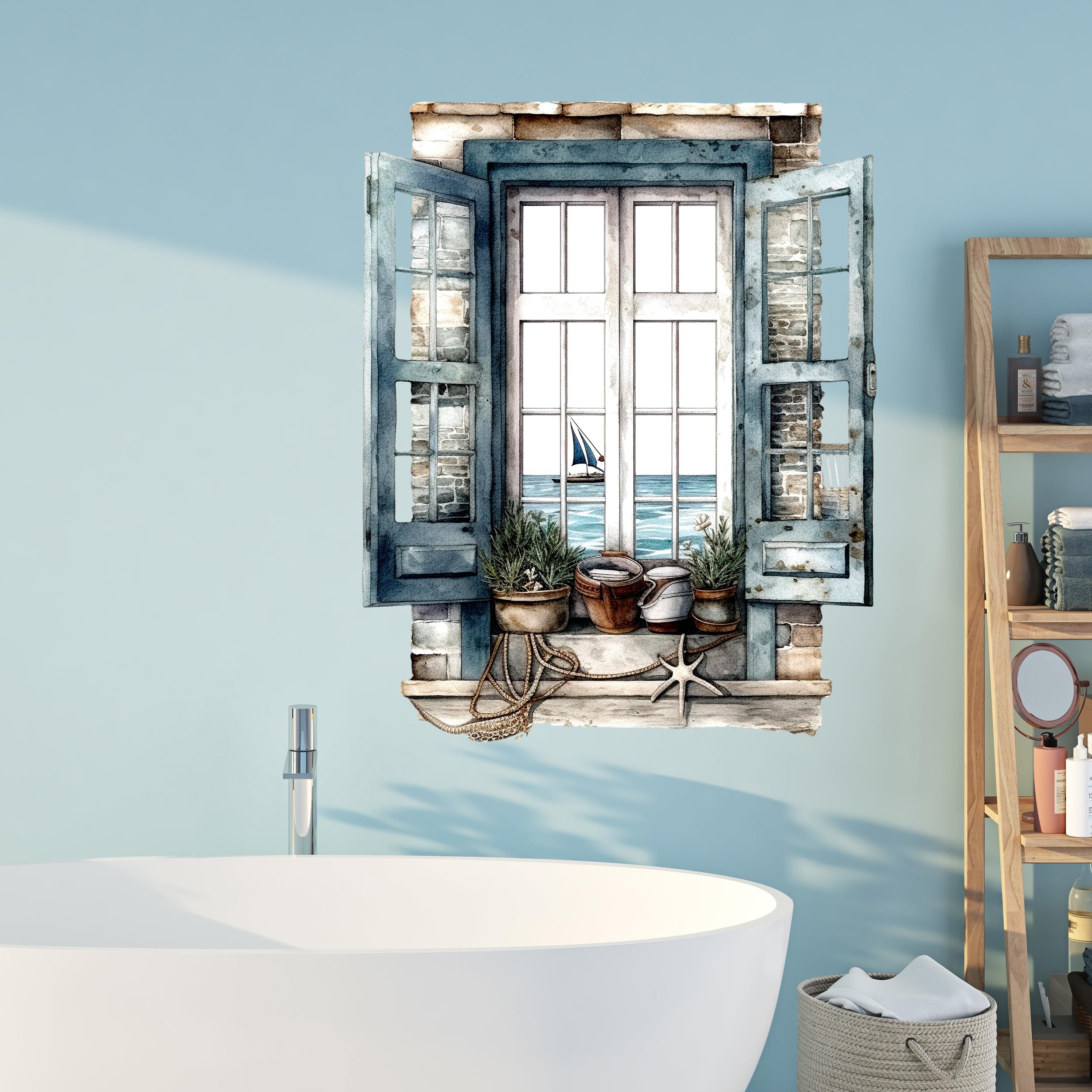Adesivi Per Piastrelle Bagno E Cucina 12 Pezzi - Design Faro Marittimo - 15x20 Cm - GRAZDesign