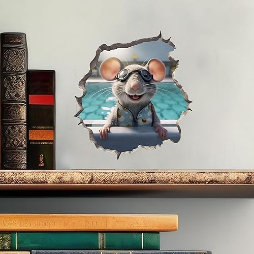 Miniatura 2 de Adhesivo de pared 3D con agujero de ratón con agujero de ratón