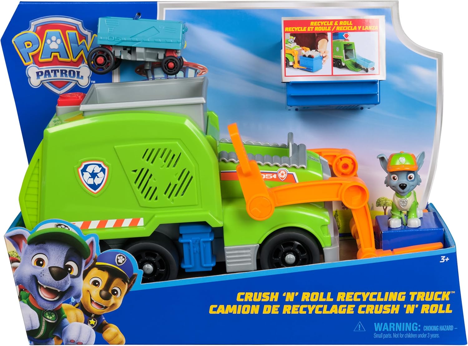 Paw Patrol – Recycling Truck and Rocky Figure + Accessories Toys – Gift Child 3 Years + – 6071248 – Toys Children 3 Years +