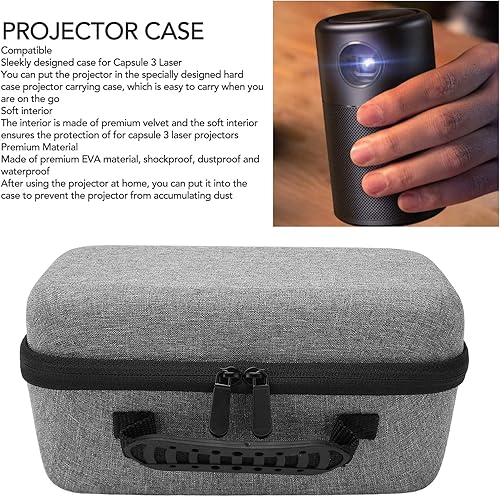 Miniatura 5 de Cuifati Estuche de transporte para proyector Samsung Nebula Capsule 3 y 1080P Projector, EVA impermeable a prueba de sacudidas bolsa de viaje