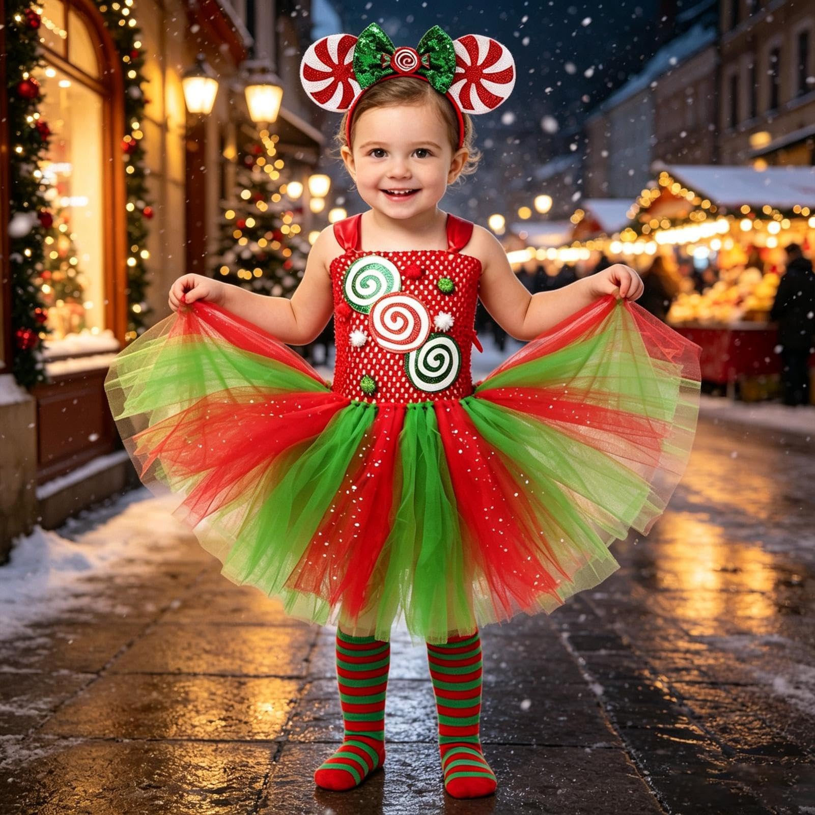 Generico Abiti di Natale per Bambine gonna da festa per bimbi