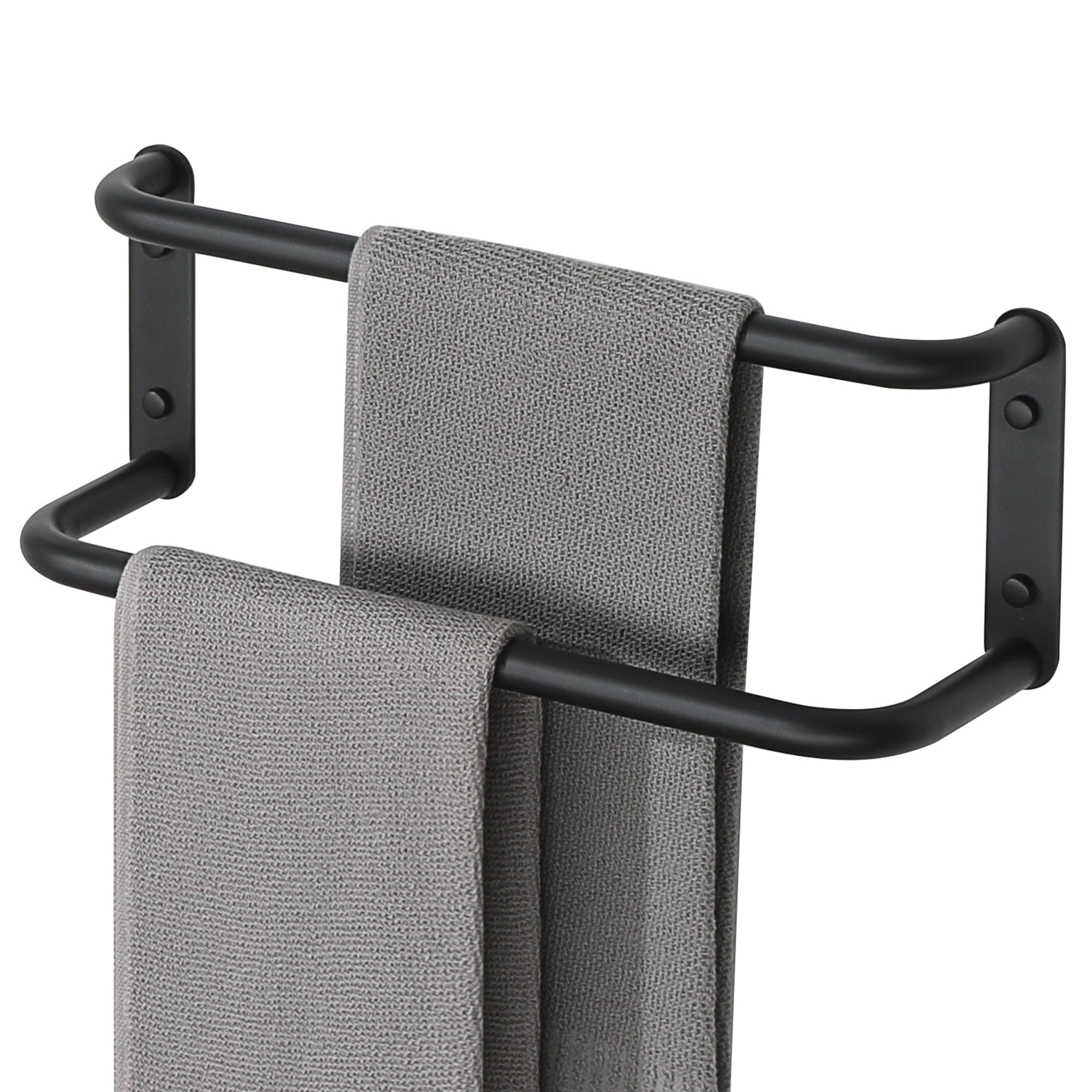 Mooche Towel Rail Black Wall Mounted, Bathroom Towel Holder Double Towel Holders, SUS304 Stainless Steel Towel Bar