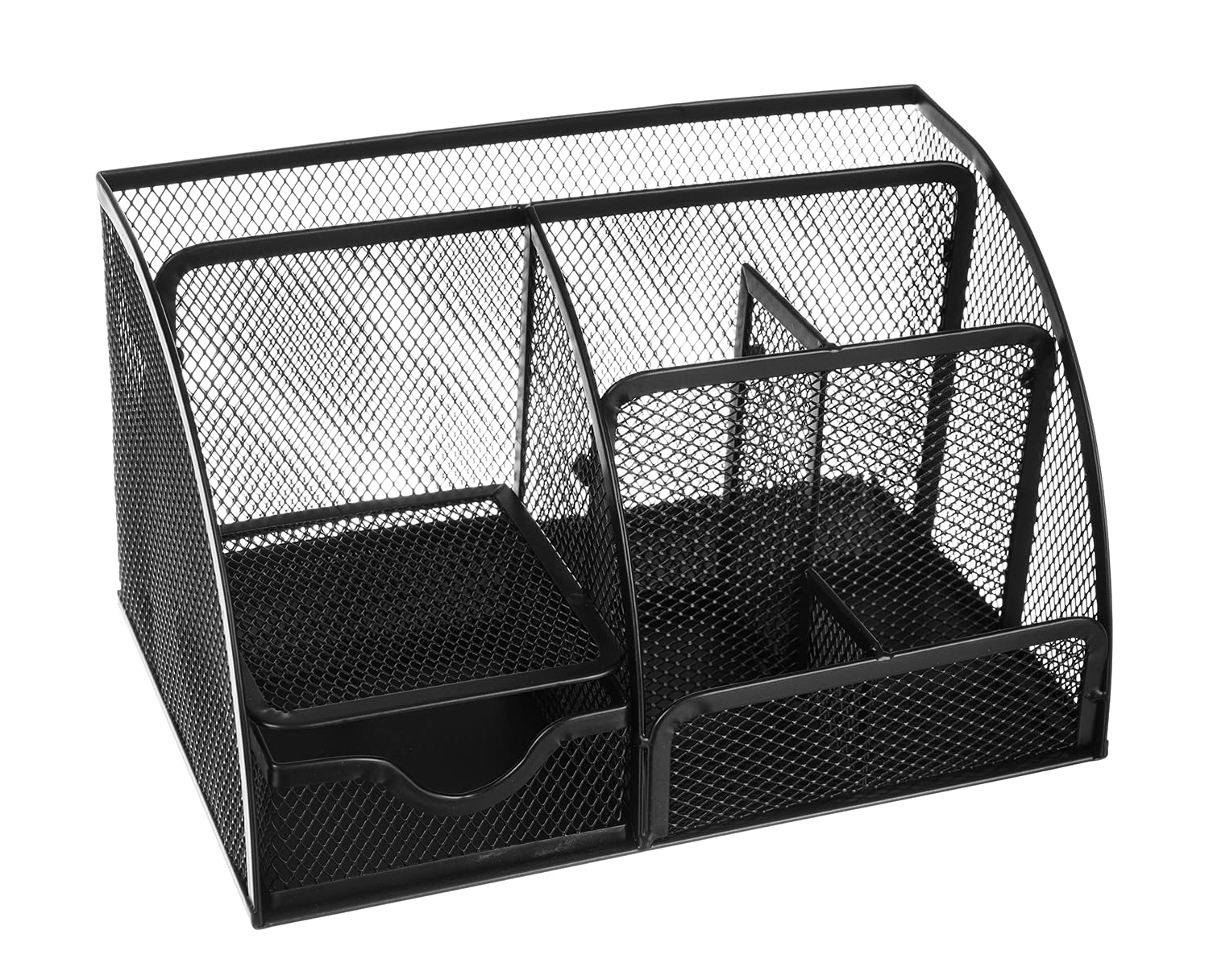 ISO TRADE Desk Organizer 6 Black compartments and 1 Drawer for Home Office 15987 Organizatory szafkowe, Wielobarwny, Wyjątkowy