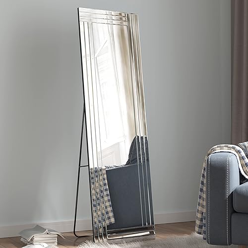 Espejo de pie de longitud completa 59 x 17.7 pulgadas, espejo decorativo grande de cuerpo completo para sala de estar, dormitorio y entrada