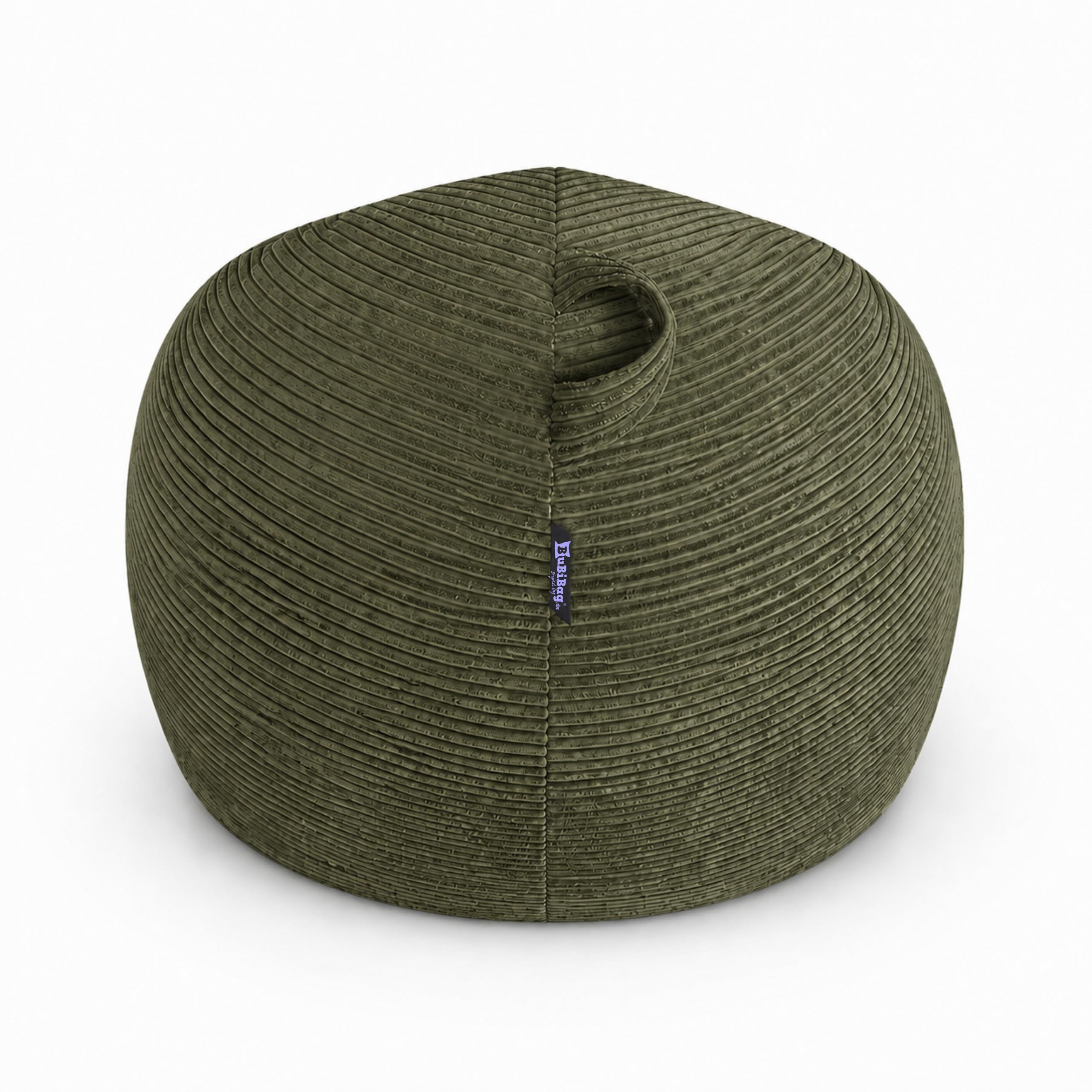 BuBiBag Sitzsack Cord fertig befüllt Öko-Tex X-Large 80x105 cm Indoor Gaming Sessel Bean Bag für Jugendliche & Erwachsene Olive