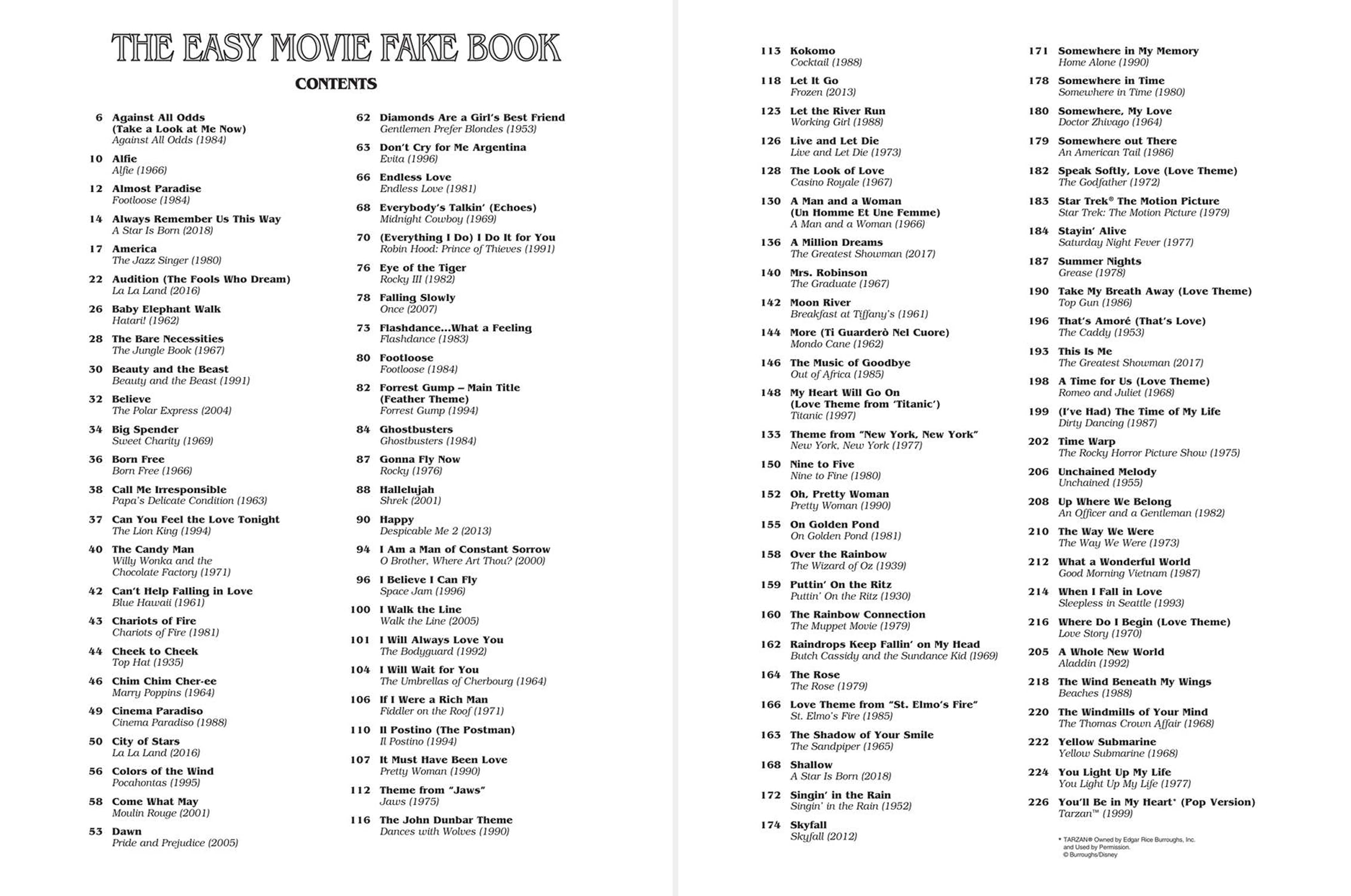 The Easy Movie Fake Book: 100 Songs in the Key of C; Melody, Lyrics and Simplified Chords (Fake Books for Beginners)
