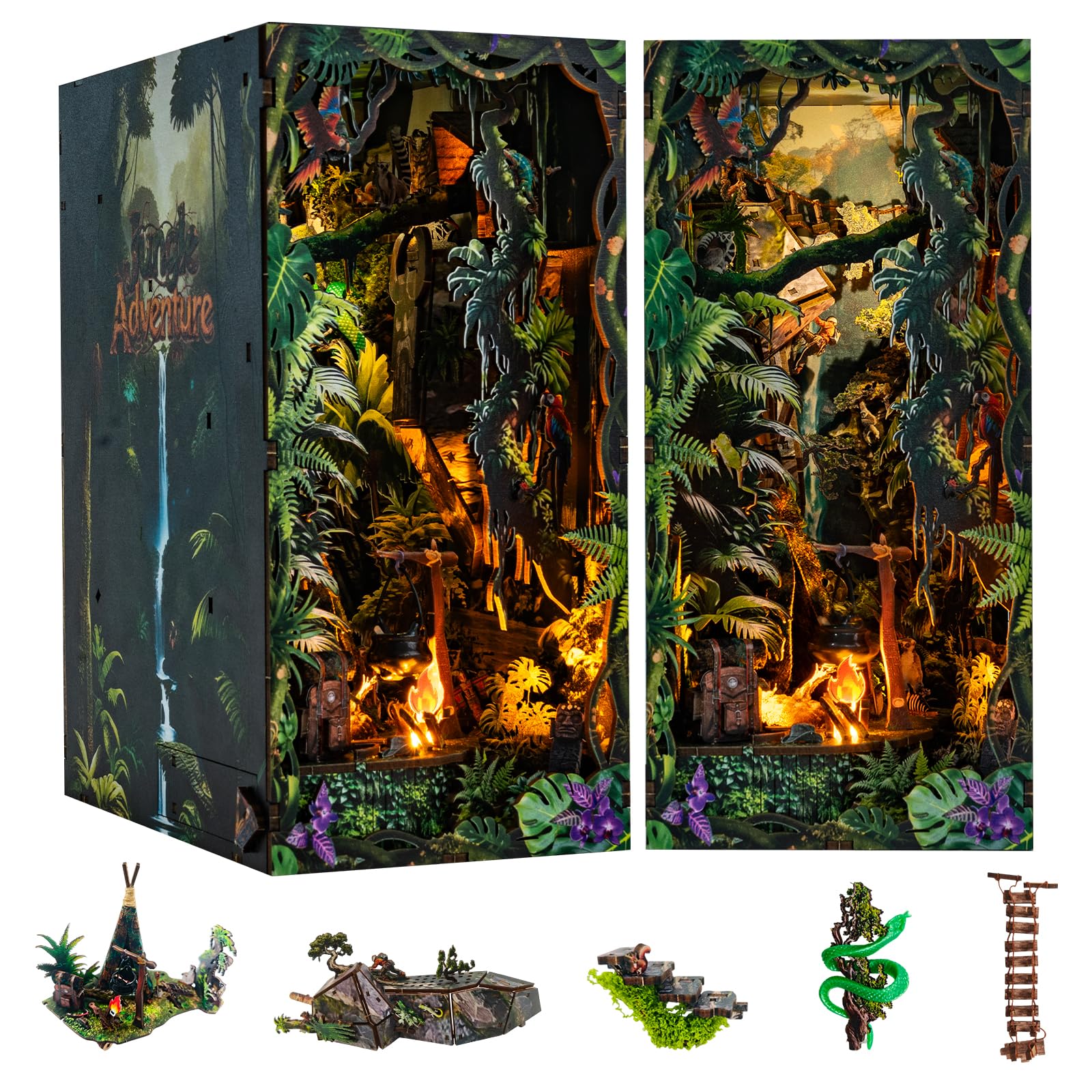 Amazon.com: fifijoy Jungle Adventure Book Nook Kit - DIY Miniature
