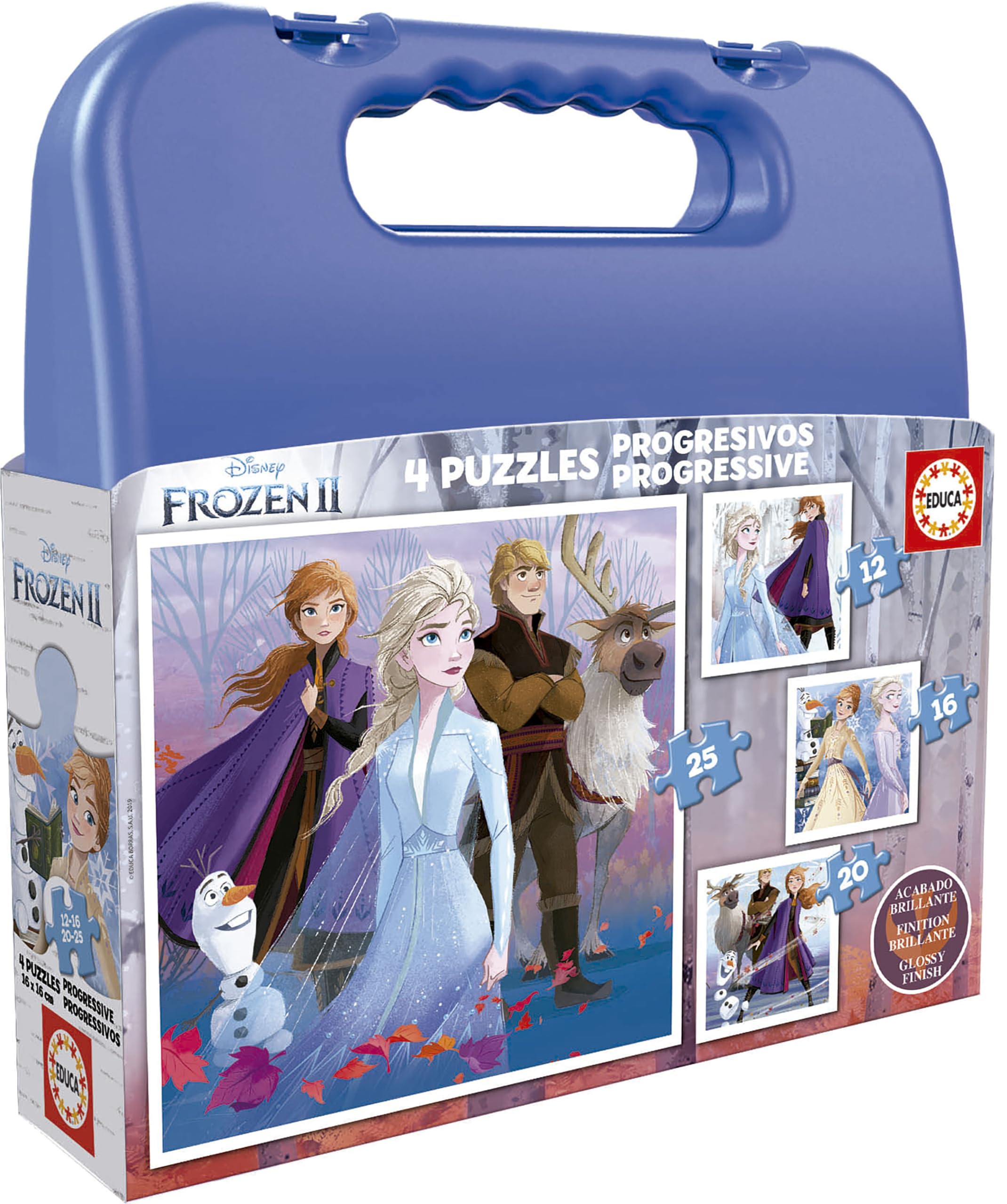 Educa - Kinderpuzzle Die Eiskönigin 2 | Puzzlekoffer 12/16/20/25 Teile | ELSA, Anna, Disney Frozen | ab 3 Jahren (18114)