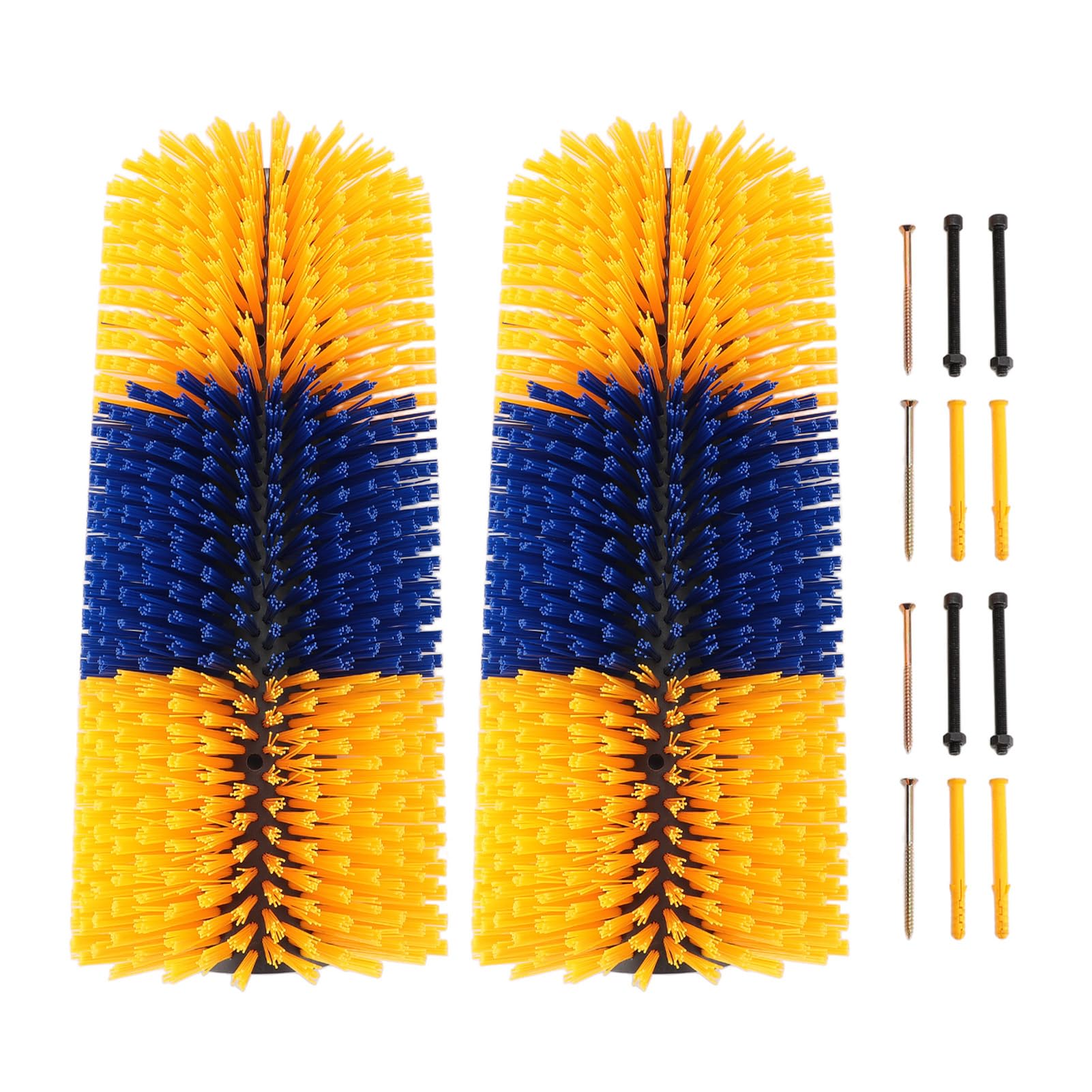 Lybunair 2Pcs Livestock Scratch Brushes, Horse Scratcher Full Massage Brush Kit, Full Massage Relieve Itching Animal Back Scratching Brush for Horse, Cattle, Sheep, Pig (Yellow)