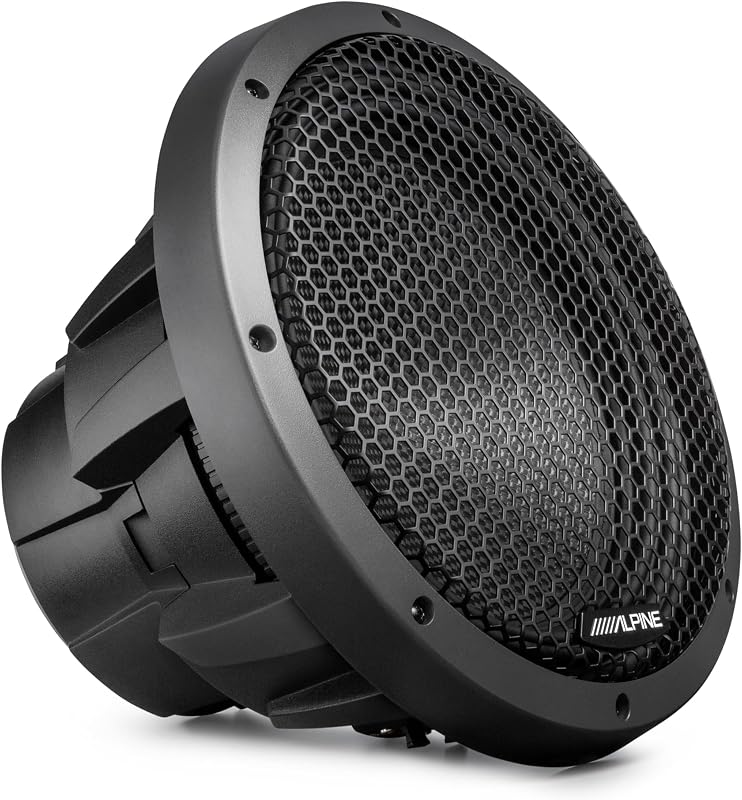 Alpine HDZ-W12 12" Subwoofer | 800W RMS, Dual 4-Ohm Voice Coils, Grille | Deep Accurate Bass Response, Flexible DVC Wiring, High-Power Handling Woofer Design, Protective Cover Included