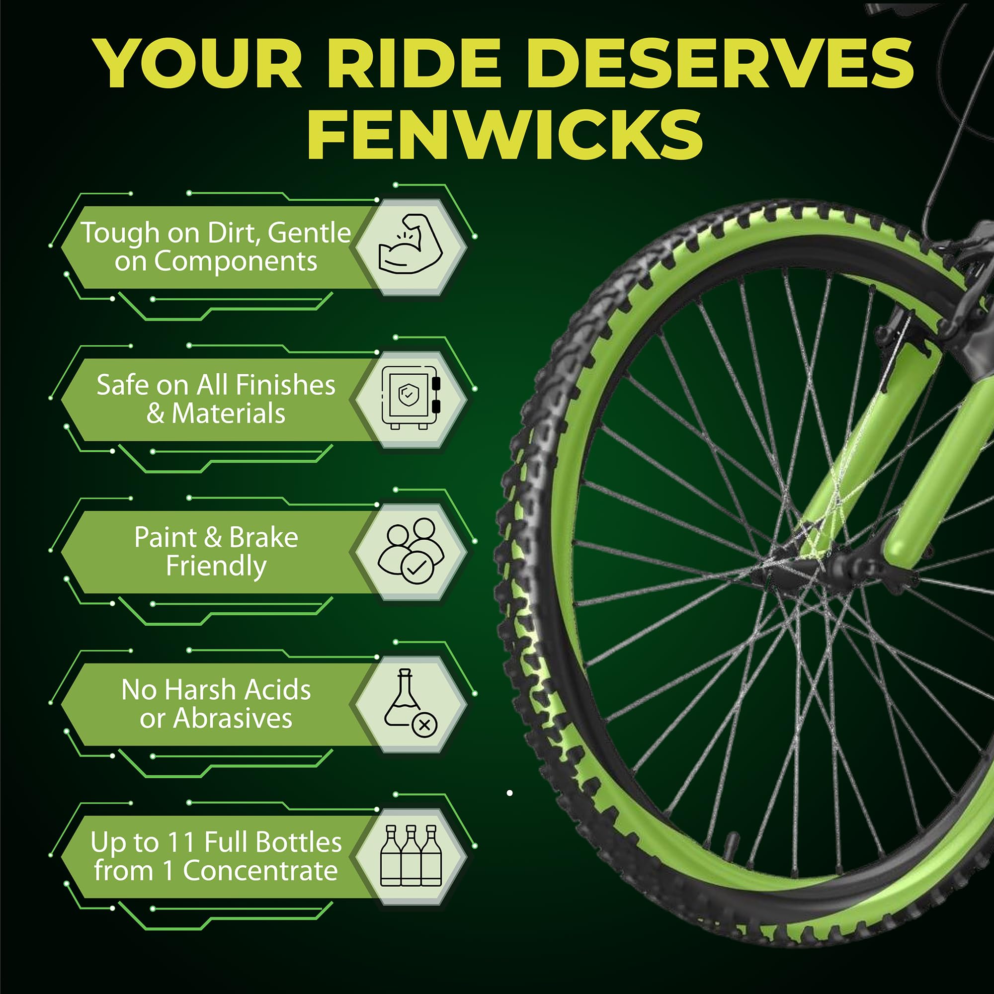Fenwicks 2001C środek do czyszczenia rowerów, zielony, 1 litr