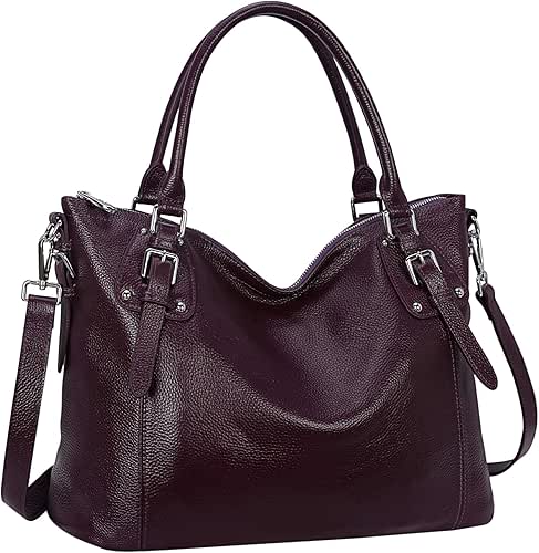 HESHE Genuine Leather Purses and Handbags for Women Tote Shoulder