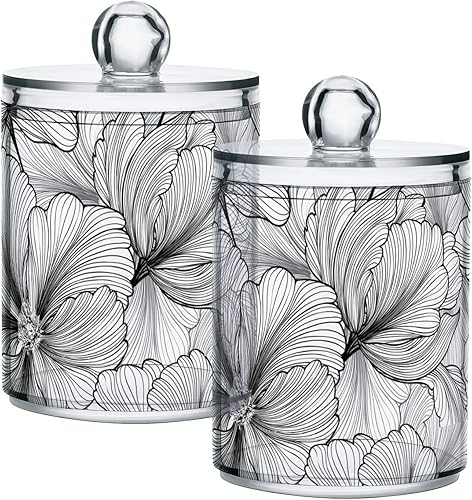 Miniatura 8 de Qtip - Juego de soporte con tapa, recipiente de vidrio transparente de 10 onzas, tarros de boticario, organizadores de baño, accesorios de