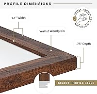 Vista 5 de MCS Studio Gallery 16x20 Poster Frame Walnut Woodgrain Engineered Wood, Vertical & Horizontal Wall Hanging Large Picture Frame for Photos, Posters &