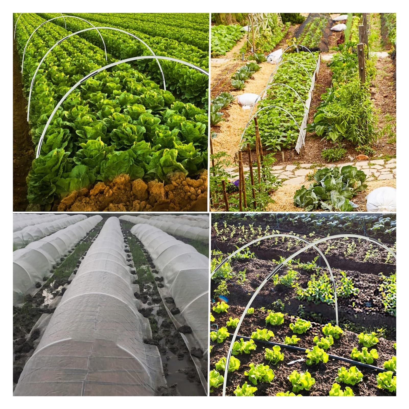 Archi per Serra Orto 30Pcs Garden Hoops for Netting Tunnel, Garden Hoops Greenhouse Frame Flexible Tunnel Arch Crop Protection Hoops for Raised Beds(18 PCS Set)