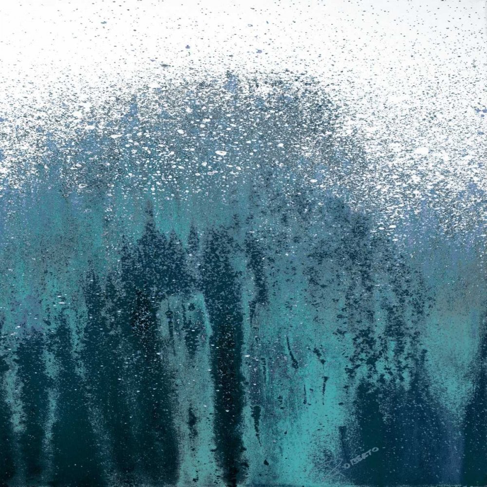 ART-CANVAS-stretched-on-WOODEN BARS Tonal Blue Woods I Gonzalez Roberto - Abstrakcyjny kwadratowy obraz tonalny niebieskie drewno abstrakcyjny druk artystyczny 33_X_33_in