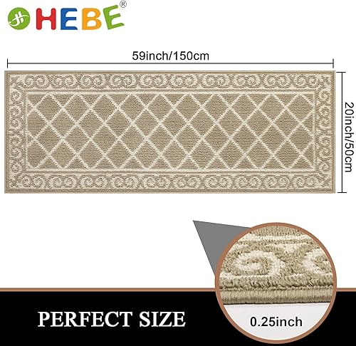 Miniatura 129 de HEBE Tapete para puerta interior, 20 x 32 pulgadas, antideslizante, para puerta delantera, lavable, atrapador de suciedad para entrada, tapete