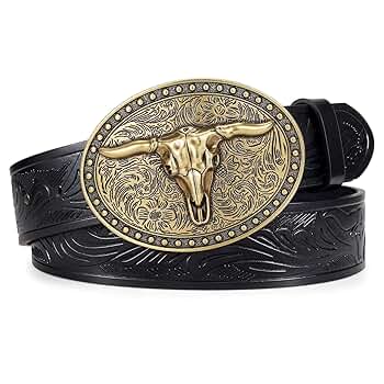 LALATCH Cowboy Belt Western Belts for Men Women Cowgirl
