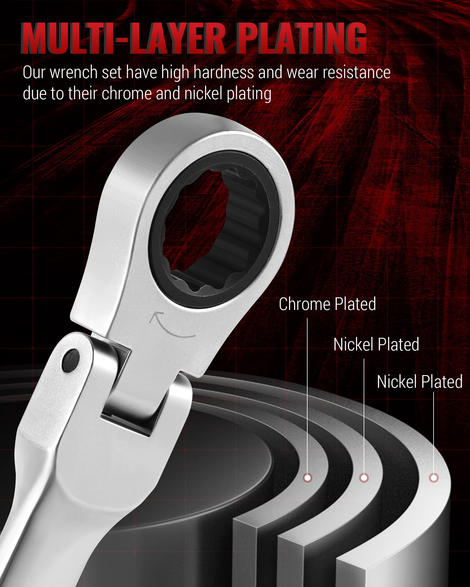 Reywoo 6-Piece Long Ratcheting Wrenches - Extended Reach -6 Reywoo 6-Piece Long Ratcheting Wrenches - Extended Reach -6