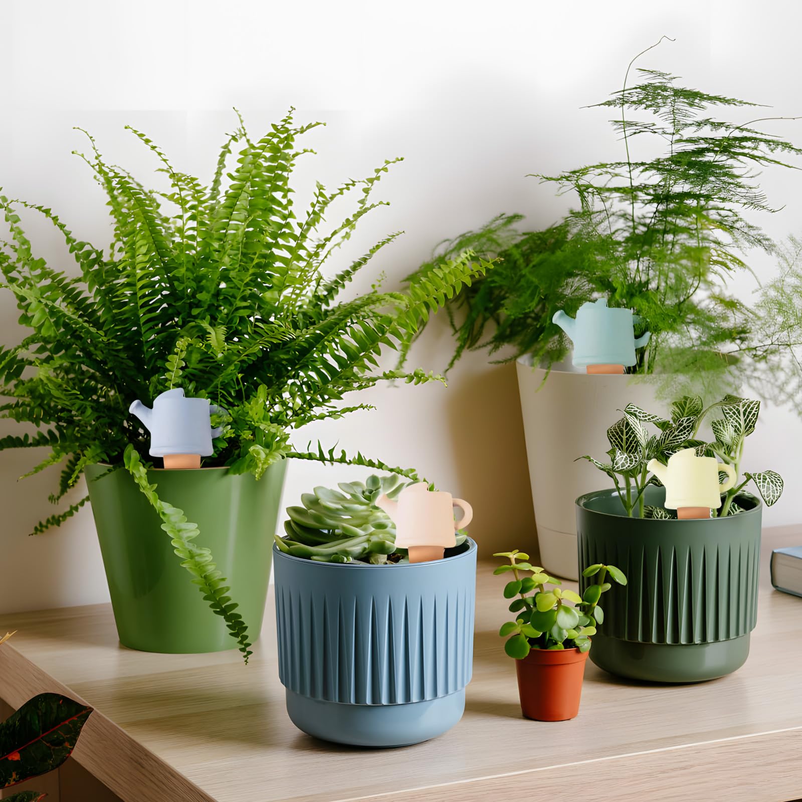 4 Pezzi Innaffiare Piante in Vacanza, Riutilizzabili Olla Terracotta per Irrigazione, Annaffiare Piante in Vacanza per Fiori, Piante in Vaso e Piante da Giardino