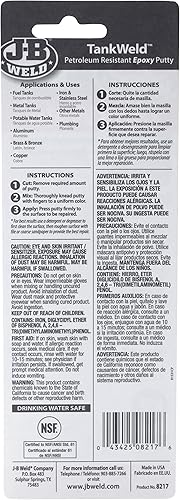 Miniatura 3 de J-B Weld 8217 TankWeld - Reparación de tanque de gasolina 1 onza gris oscuro