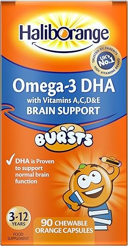 Miniatura 1 de Haliborange Omega-3 para niños con vitaminas 90 cápsulas masticables de naranja