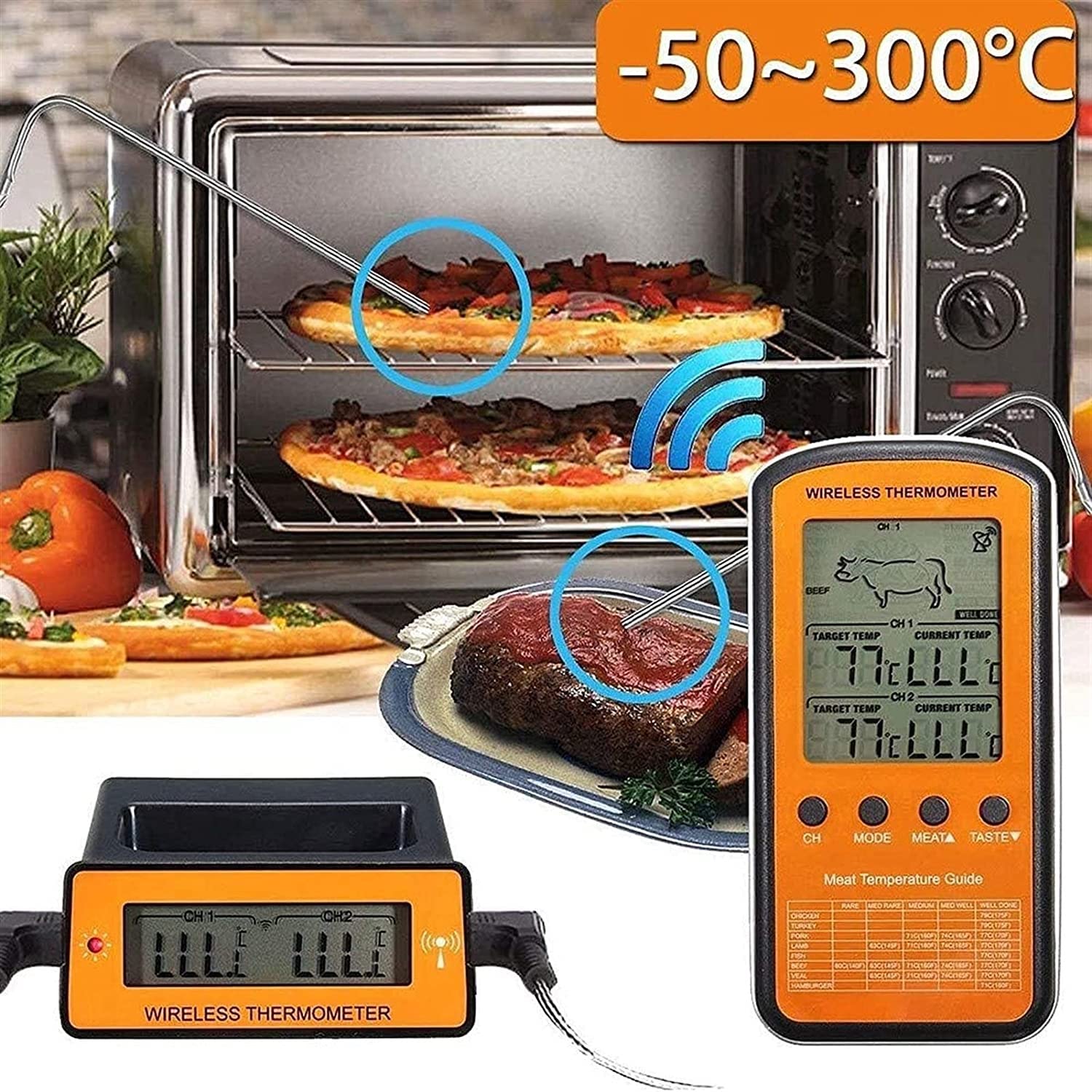 TKMARS Thermometre Cuisine Bluetooth Barbecue Professionnel Sonde Temperature Cuisine Sans Fil Smartphone Application de Surveillance Longue Portée 100M Thermomètre à Viande pour Four Electrique Grill TKMARS Thermometre Cuisine Bluetooth Barbecue Professionnel Sonde Temperature Cuisine Sans Fil Smartphone Application de Surveillance Longue Portée 100M Thermomètre à Viande pour Four Electrique Grill
