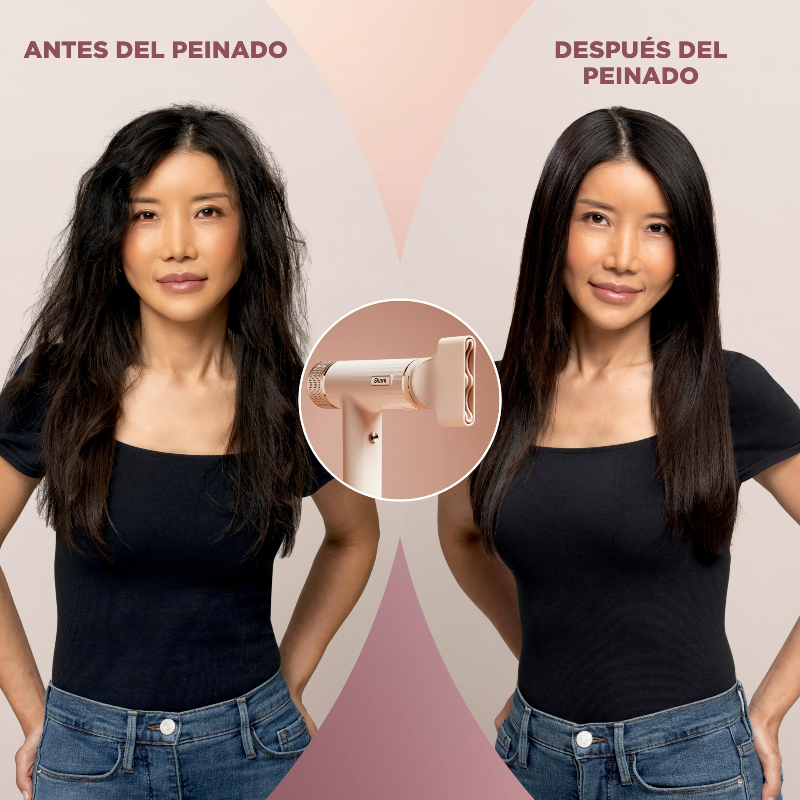 Shark SpeedStyle Secador de pelo y Rapid Gloss Finisher con bolsa de viaje, 5 moldeadores, para todo tipo de cabellos, secado rápido, sin dañar el cabello, ajustes automáticos, en blanco seda, HD352EU
