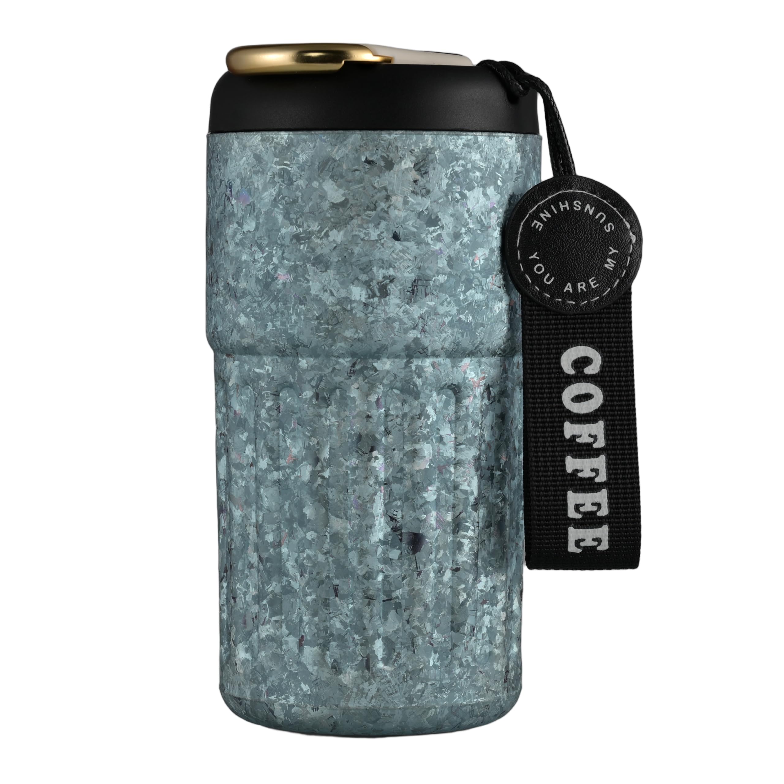 14.2oz Titanium Insulated Coffee Mug with Temperature Display - BPA-Free Leakproof Lightweight Drinkware for Home &amp; Outdoor Use (blue)