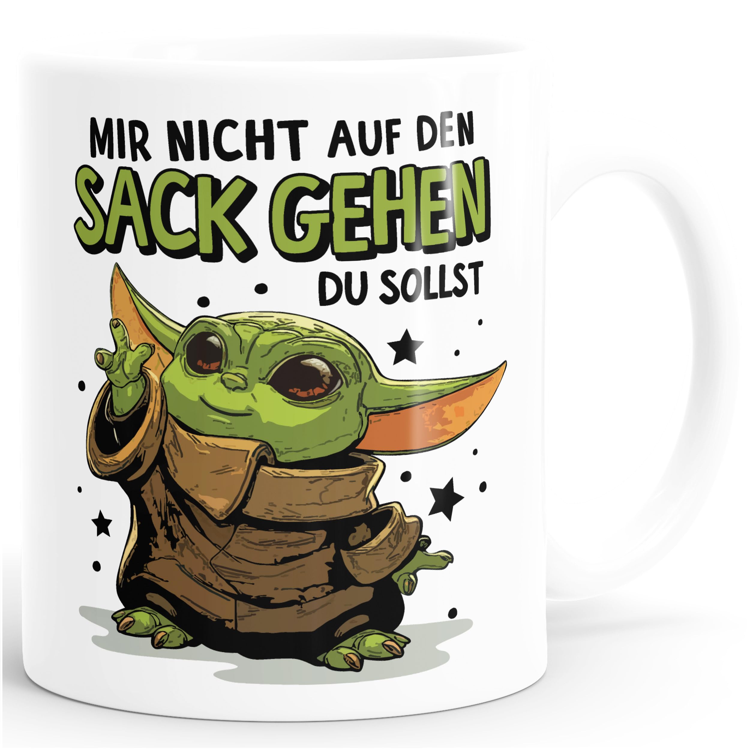 MoonWorks Kaffee-Tasse mit Spruch Mir nicht auf den Sack gehen du sollst Baby Bürotasse lustige Kaffeebecher Weiss standard
