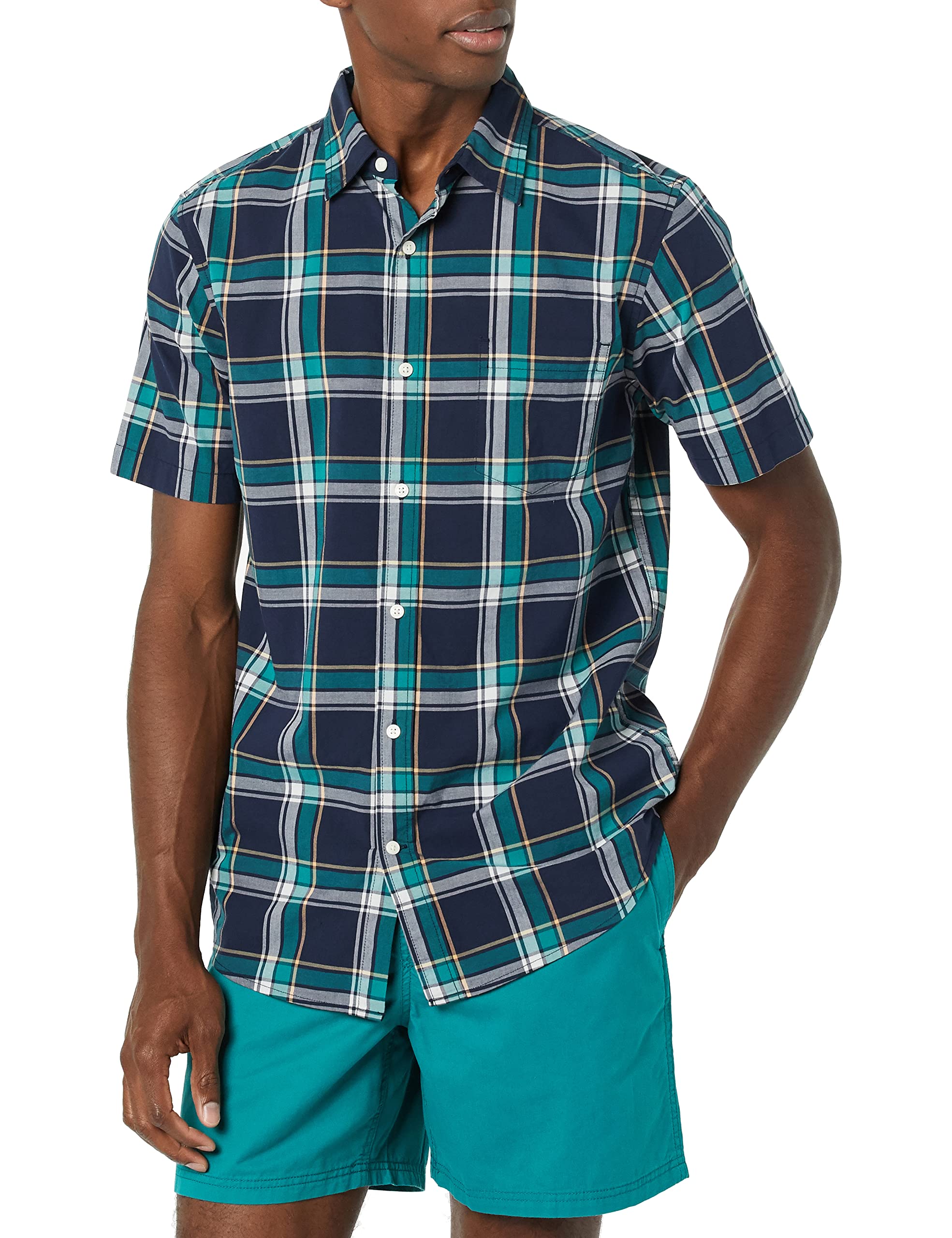 Amazon Essentials Men's Slim-Fit Short-Sleeve Poplin Shirt