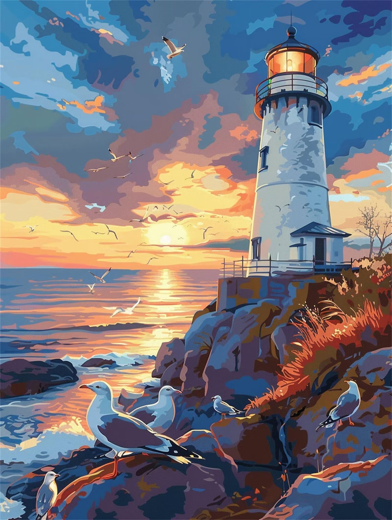 Peinture Diamant 5D - DIY - Cheval Sur La Plage - 40x30cm - Décoration Murale - Arts Et Crafts - Maison