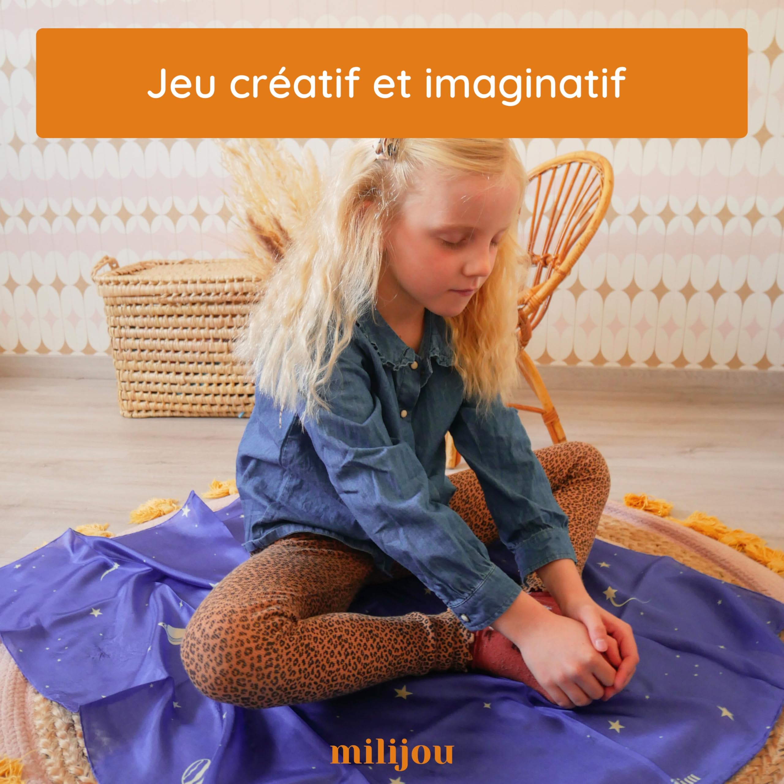 Playsilk Carré de Soie 100% Mûrier - Arc-en-Ciel - Foulard en Soie, Jeux Imaginatifs et Créatifs, Écharpes Jonglage, Foulards de Danse, Spectacle Enfants, Montessori, 90x90cm