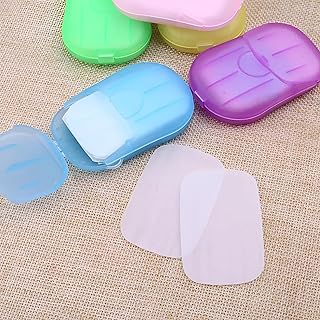 صابون ورقي صغير محمول للاستخدام مرة واحدة - مثالي للسفر يوفر حلولاً استثنائية لغسل اليدين والاستحمام هذا الصابون المعطر لليدين رائع الداخلي والخارجي يأتي في عبوة من 5 قطع!