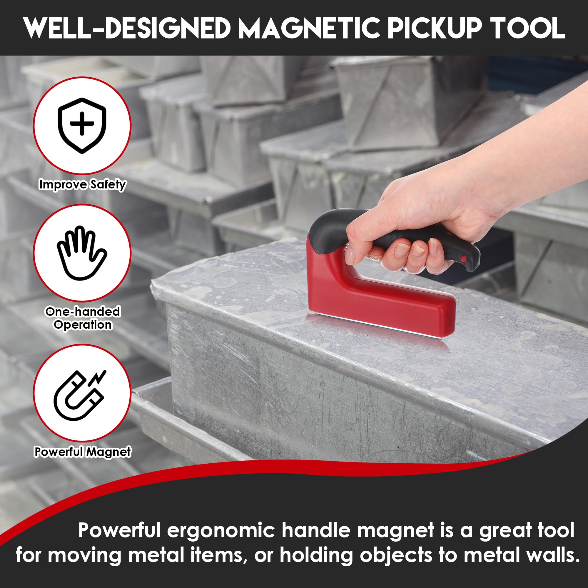 Powerful 100 Lb Magnet with Handle - 2 Pack -6