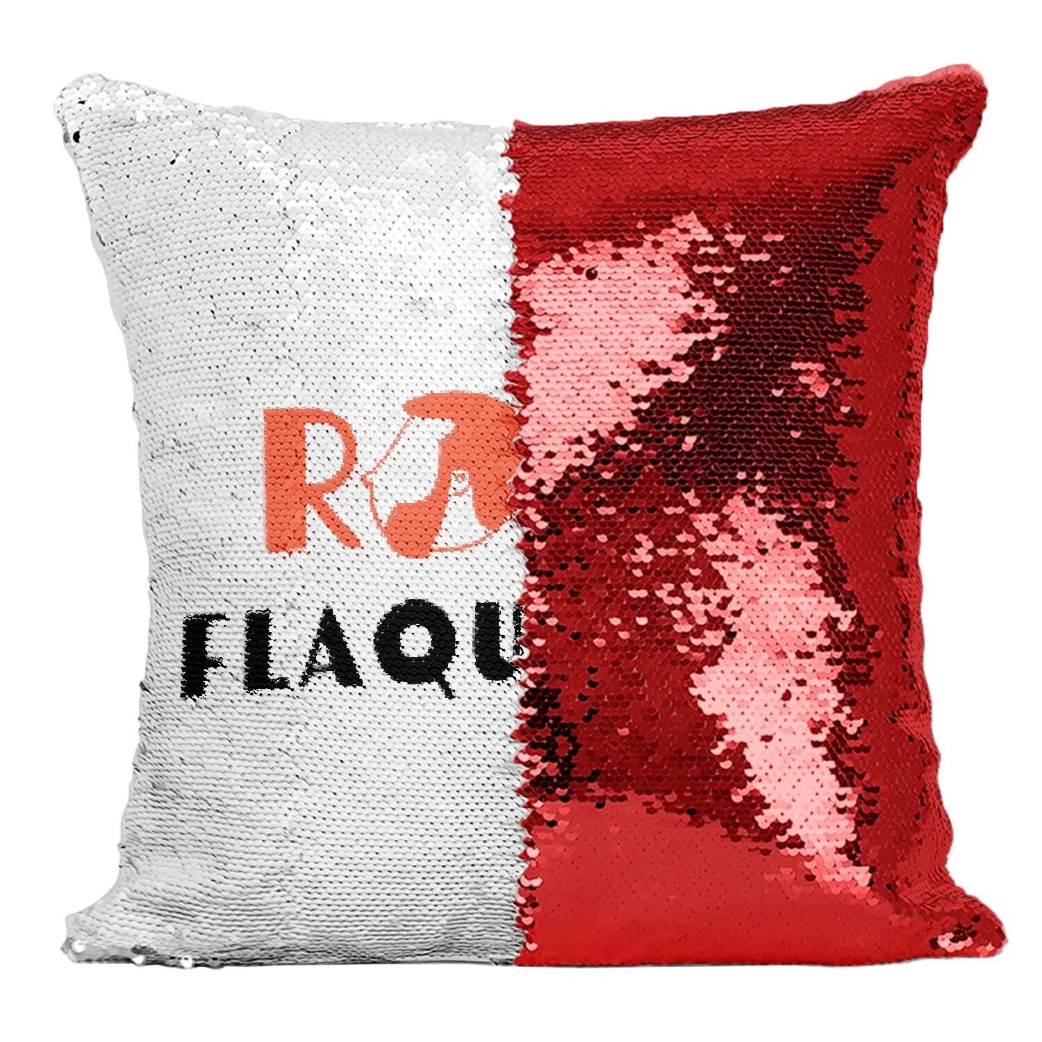 Coussin Sequin Paillettes Magiques Rouge : Décoration Humour Flaquette