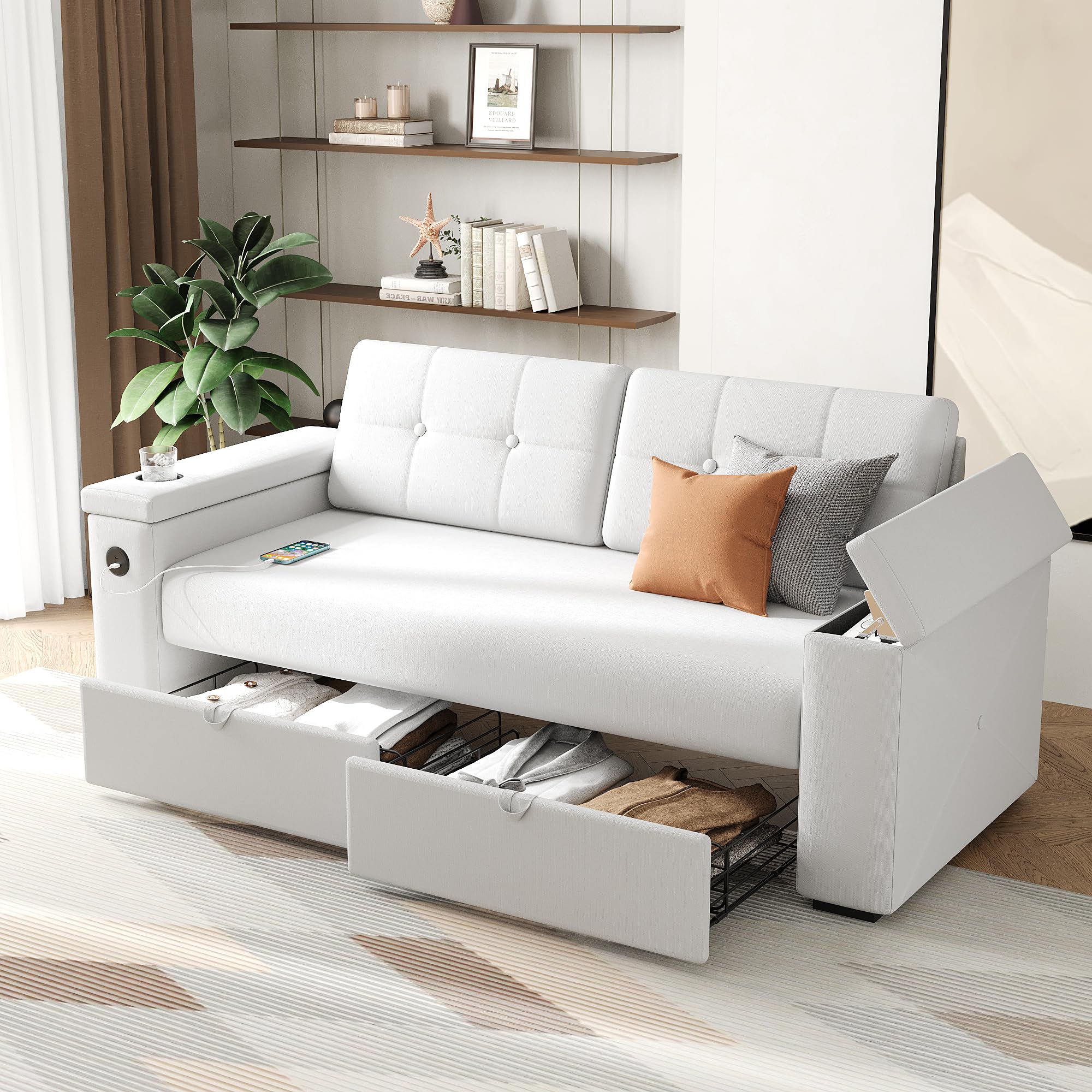 sofa 美品★ Amazon.com: ZX Design 84.6'' Loveseat Sofa, Chenille Modern