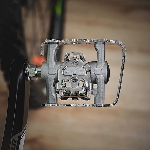 Miniatura 5 de Venzo Pedales sellados sin clip para bicicleta de montaña Shimano SPD - Doble plataforma multiusos - Ideal para turismo, carretera, senderismo