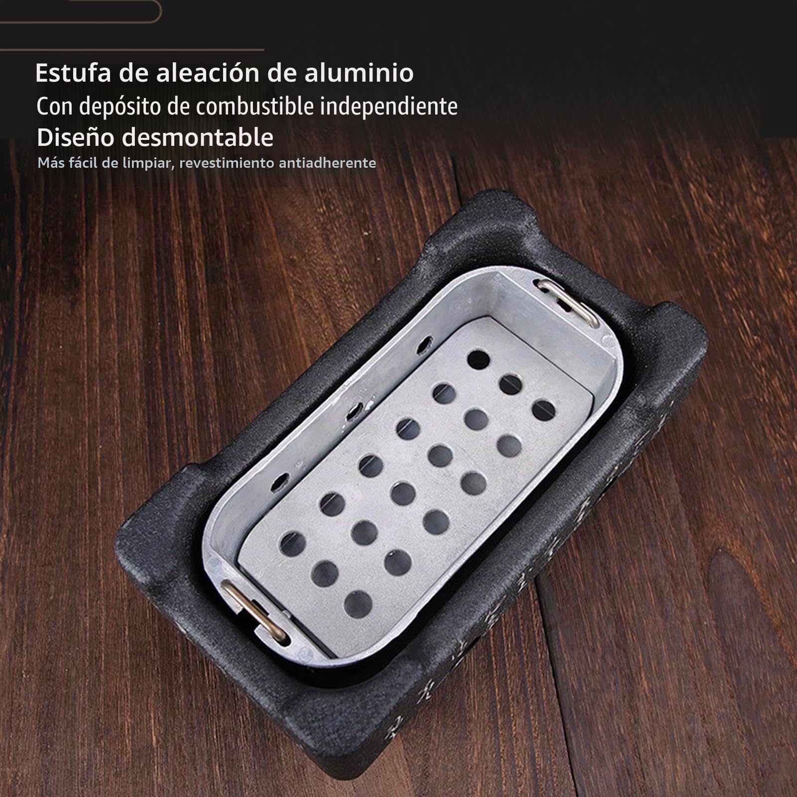 Horno de barbacoa portátil de estilo japonés, horno de carbón de aleación de aluminio con parrilla de malla de alambre y base, electrodomésticos japoneses de mesa (M)