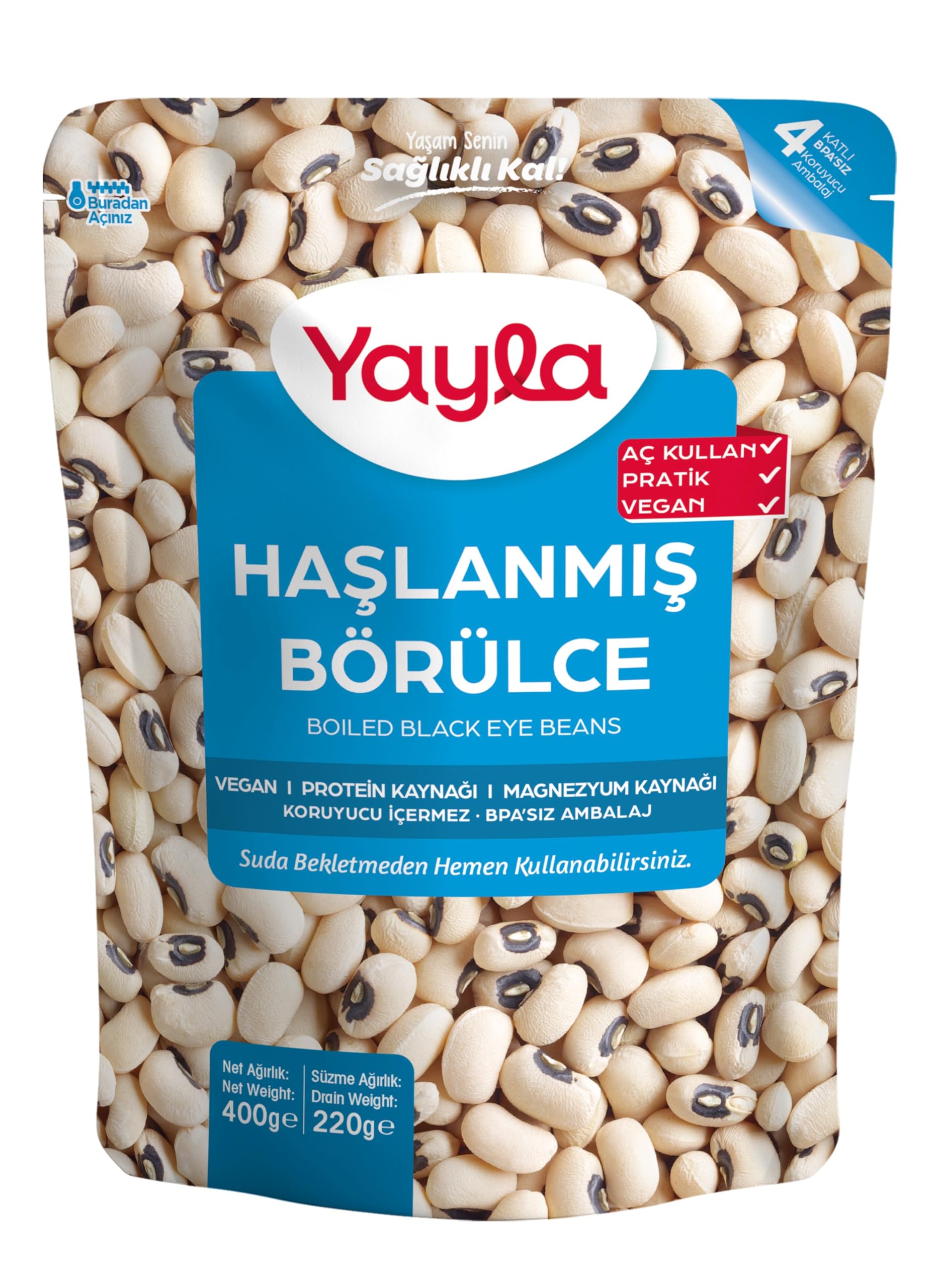 yayla Haşlanmış Börülce, 400 gr Tekli Paket