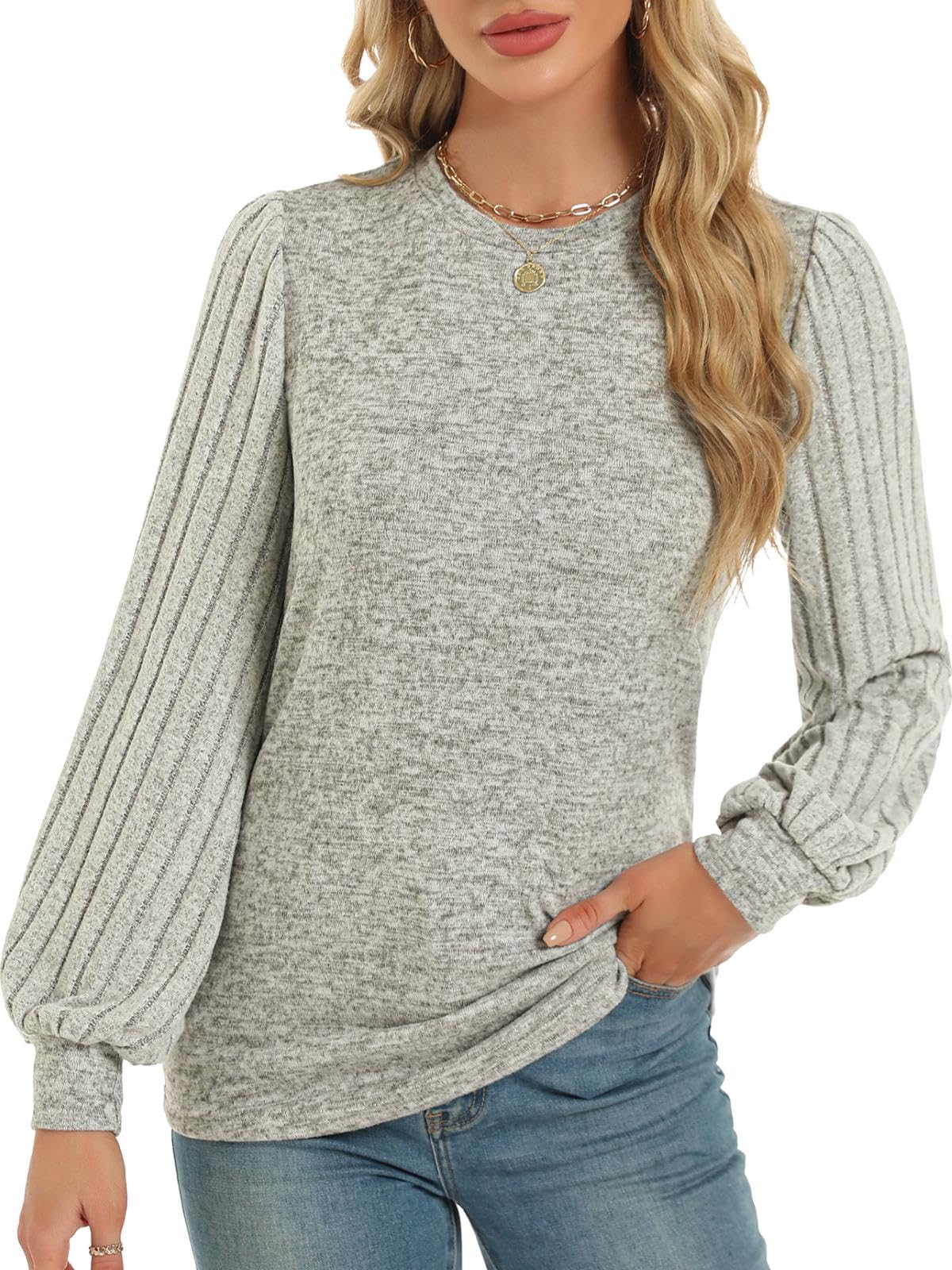 Cnlinkco Womens Sweaters Fall Fashion Knit Crochet Tops Sweaters for Women Work Tunic Tops