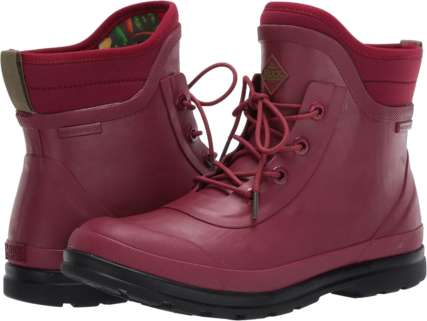 Muck Boot womens Muck Originals Lace Up Rain Boot, Berry, 9 US