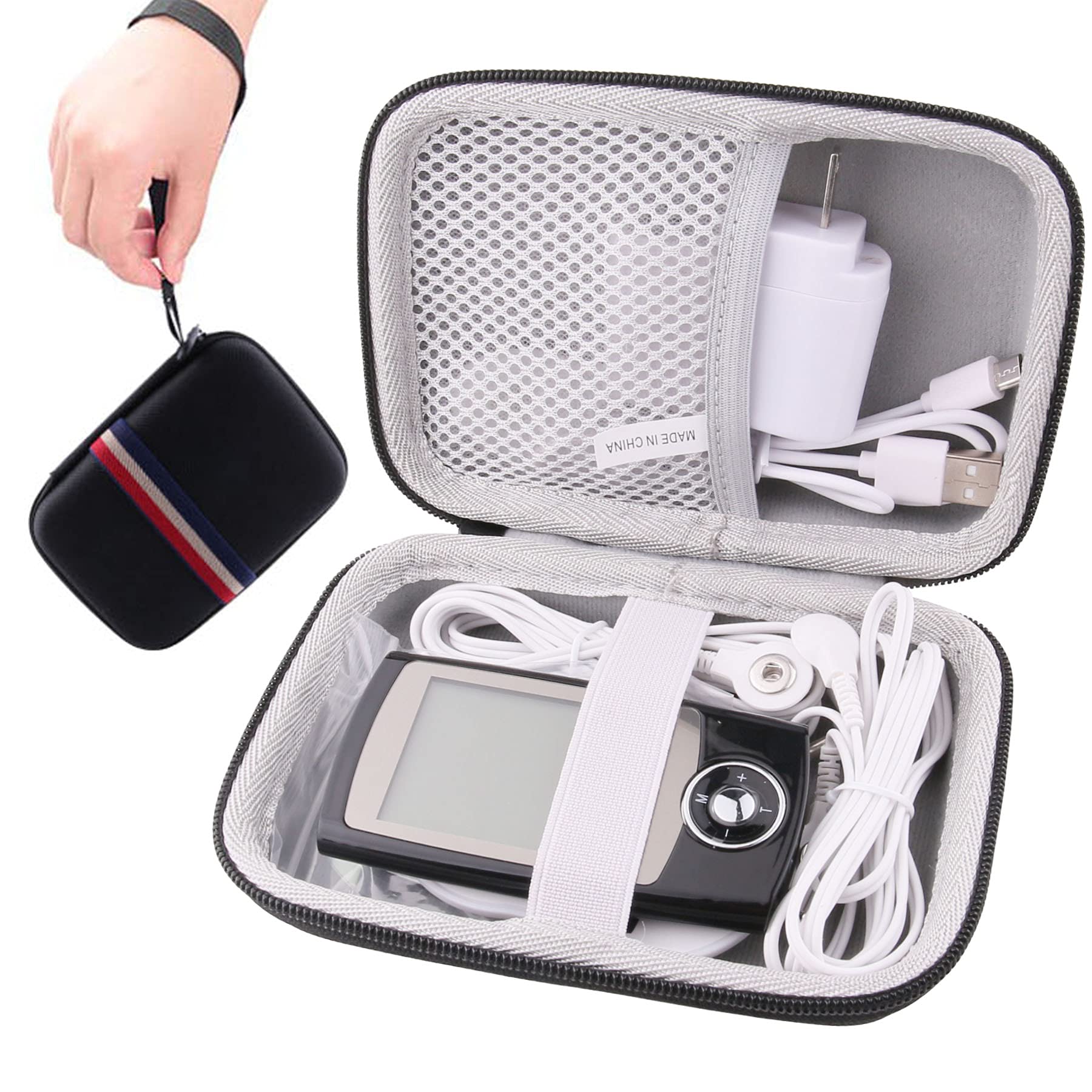 Hard EVA Dedicated Case for TechCare Massager Tens Unit Plus Electronic Pulse Massager Machine Carrying Case