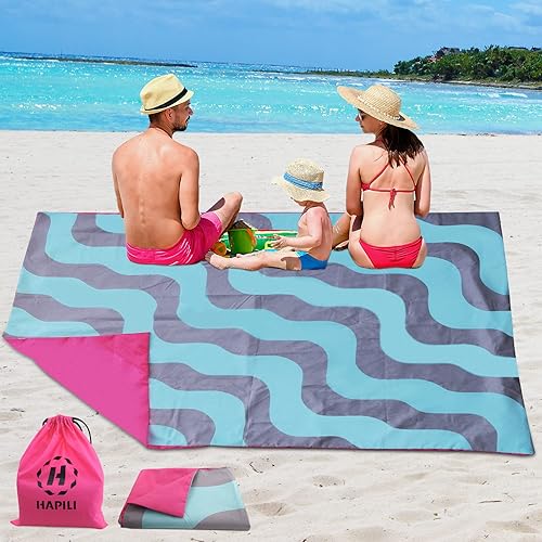 HIPILI - Manta de playa de 78 x 56 pulgadas, manta de picnic, manta grande de campamento para viajes, senderismo al aire libre, manta ligera y
