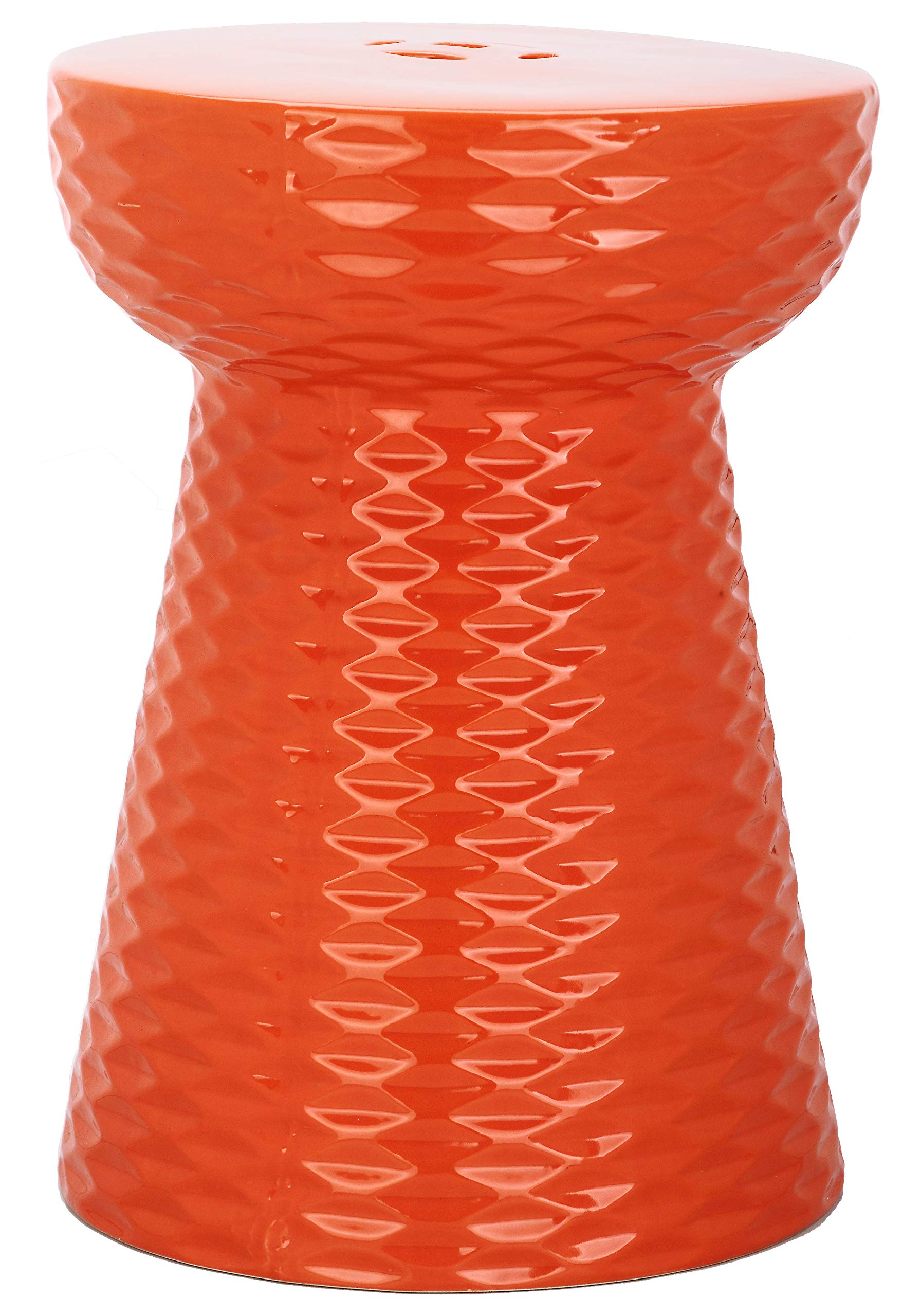 Safavieh Daphne Glazed Ceramic Decorative Garden Stool, Orange