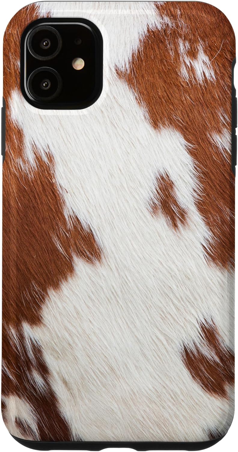 Cow Lookalike Cowhide Picture Case for iPhone XR
